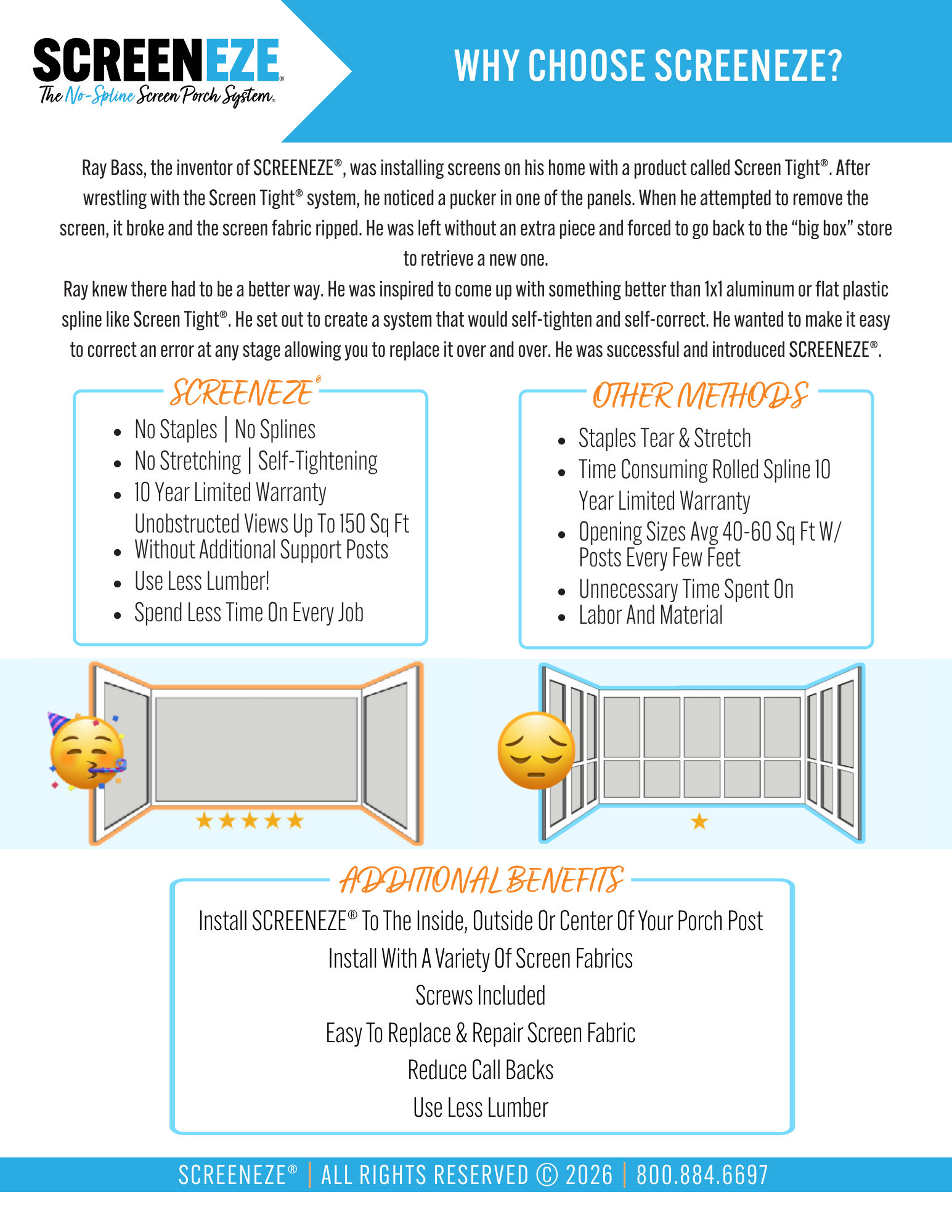 SCREENEZE | No-Spline Screen Porch Systems